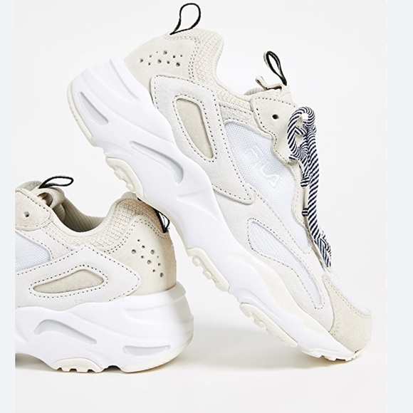 FILA Ray Tracer Chunky Sneaker Taupe white Beige neutral Tan 8.5 used - Picture 14 of 15